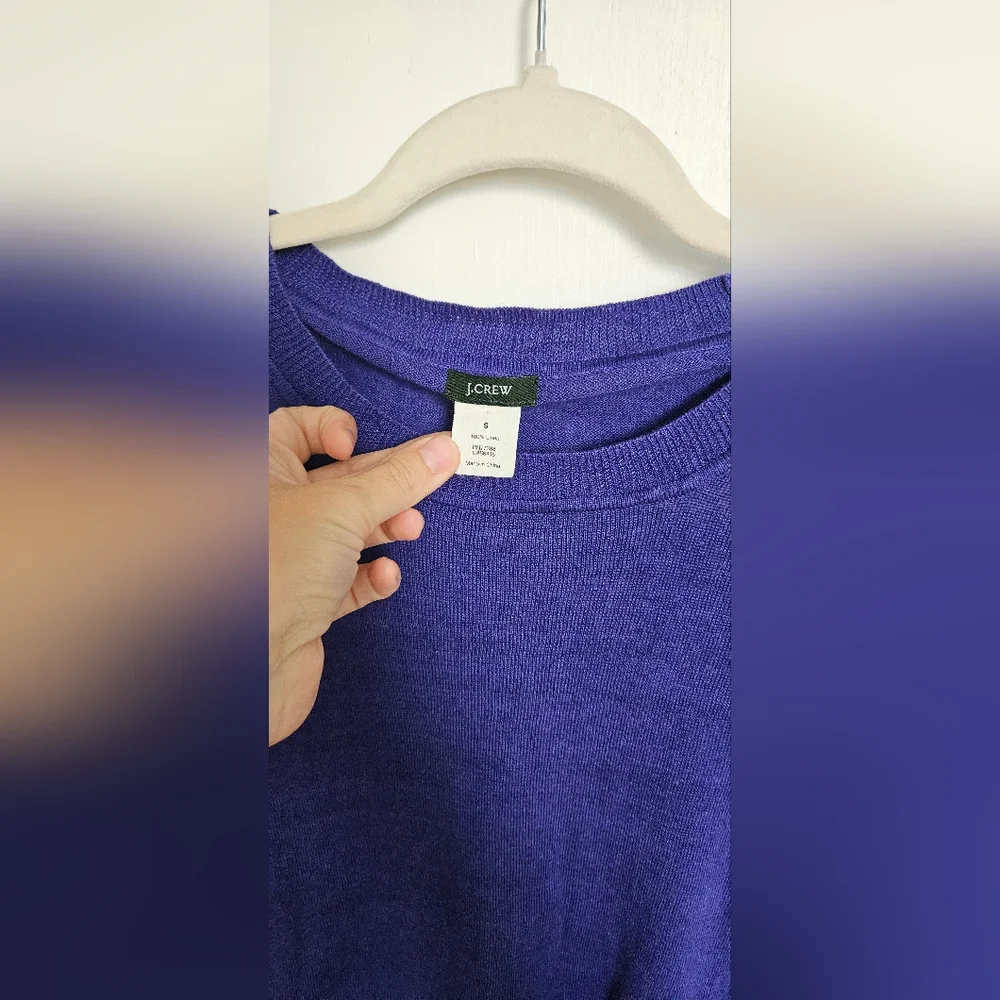 J. Crew Purple Linen Sweater Top Size S